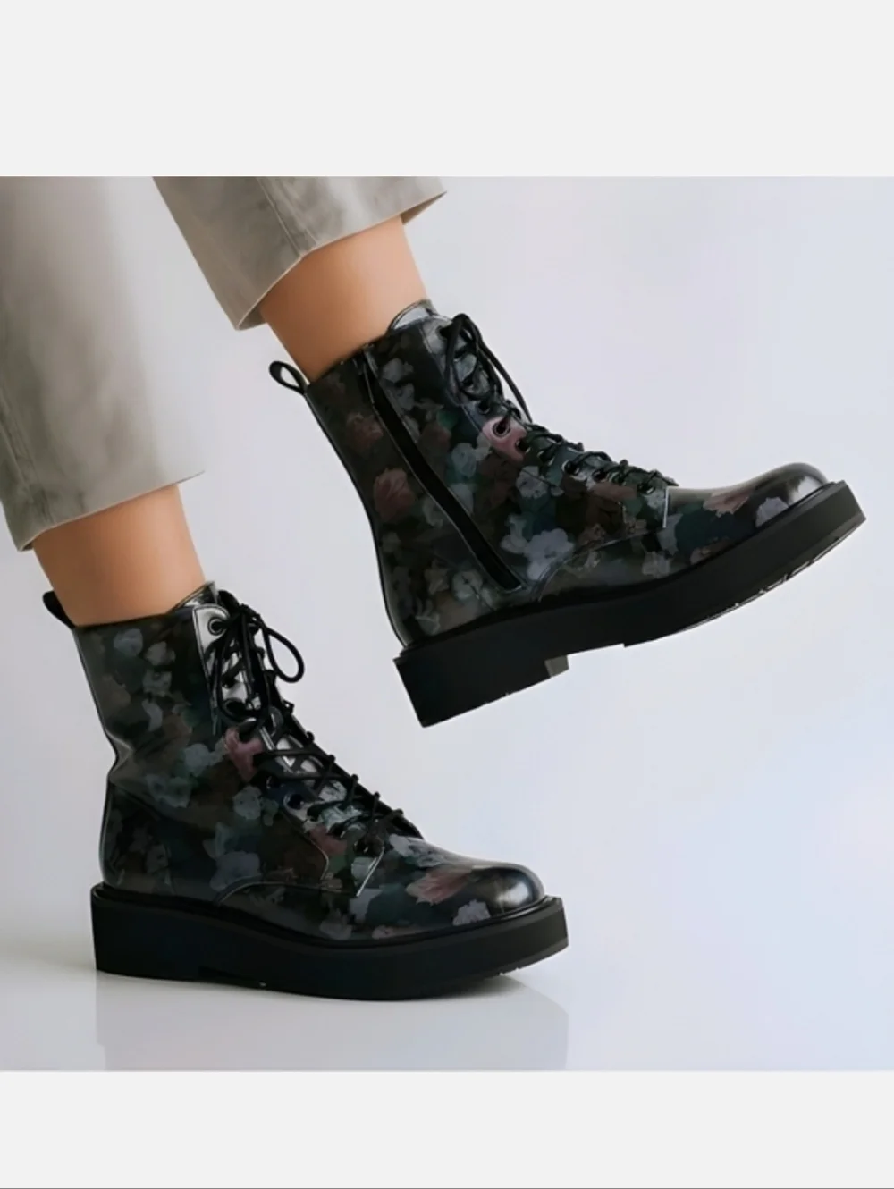 Kendall & Kylie Floral Combat Boots Women's Size 6.5 NWT - NIB - Picture 1 of 11